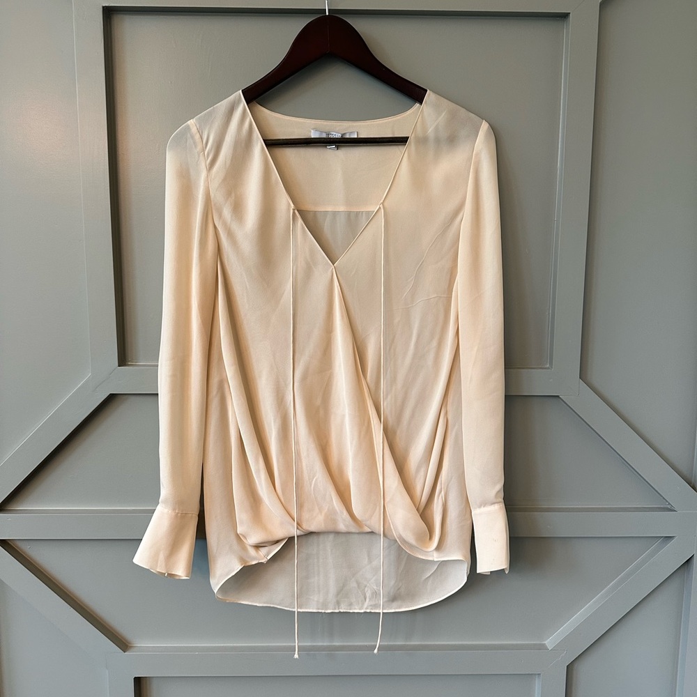 Derek Lam 10 Crosby Silk Wrap Front Blouse Size 0